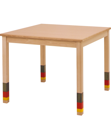 Spieltisch höhenverstellbar mit Massivholzplatte, 90 x 90cm
