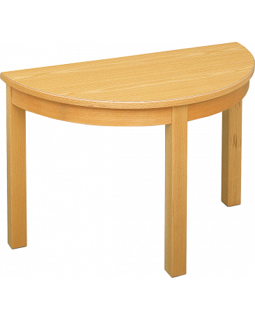 Spieltisch halbrund mit Massivholzplatte, 90 x 45cm