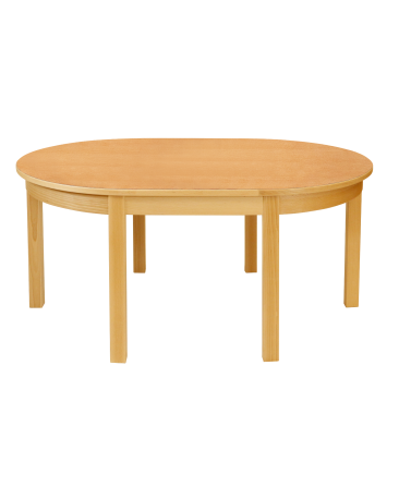 Spieltisch oval mit Massivholzblatt