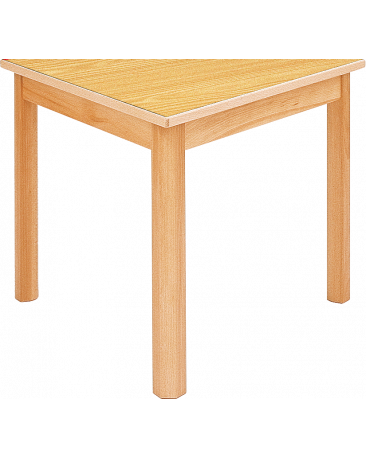 Spieltisch dreieckig mit Massivholzplatte