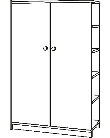 Anbauschrank, Höhe 157cm