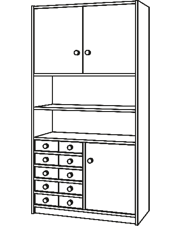 Wandschrank, Höhe 198cm