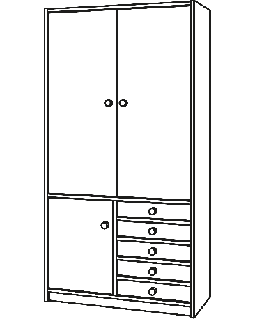 Wandschrank, Höhe 198cm